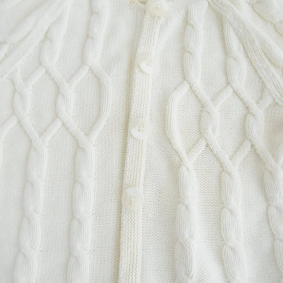 Vintage Liz & Co. Cream Knit Button Up Cardigan Sweater  Size 2X - Picture 7 of 12